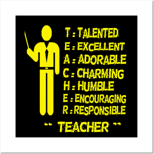 Beautiful Teacher Meaning T-Shirt Posters and Art